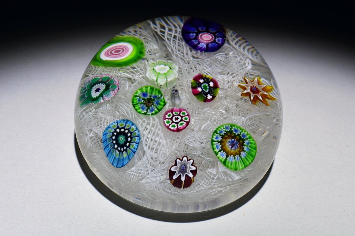 Perthshire Spaced Millefiori on Latticinio 1971