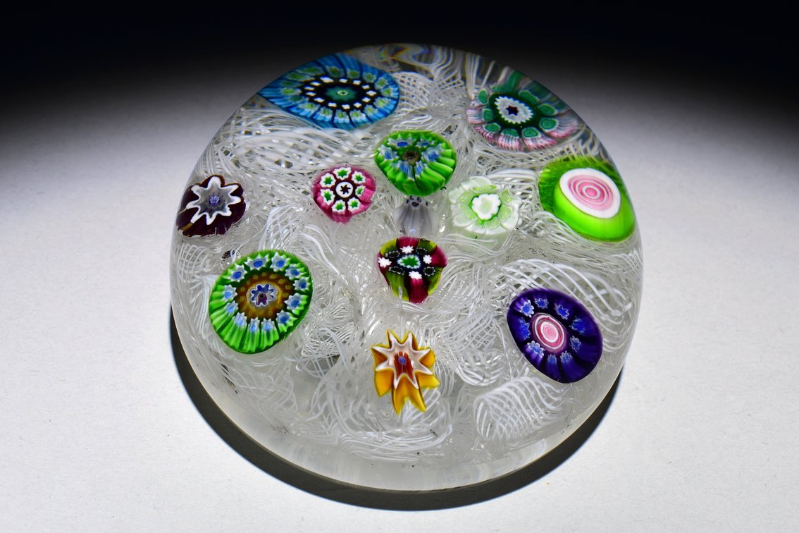 Perthshire Spaced Millefiori on Latticinio 1971