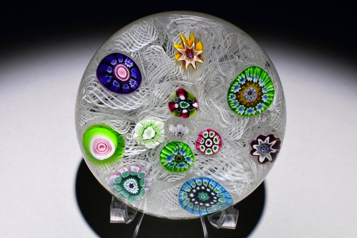 Perthshire Spaced Millefiori on Latticinio 1971