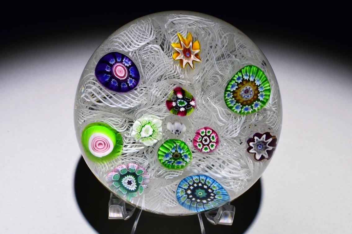 Perthshire Spaced Millefiori on Latticinio 1971