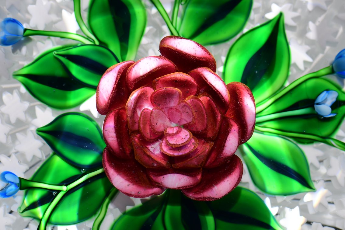 St. Louis Printania Lampwork Rose 1997