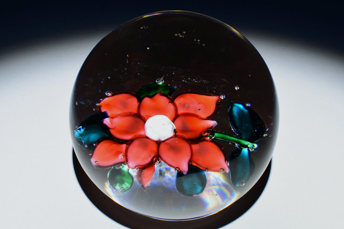 Union Glass Co. Red Flower Lampwork