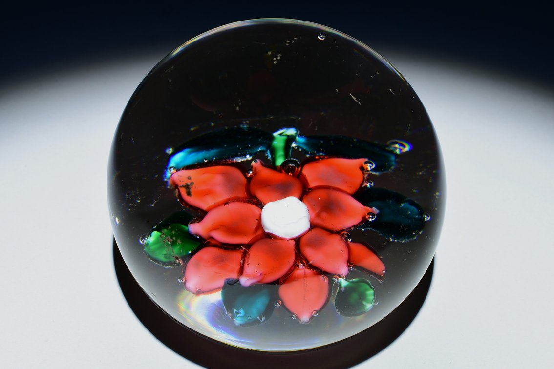 Union Glass Co. Red Flower Lampwork