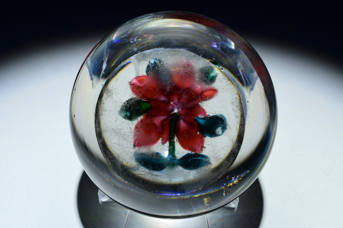 Union Glass Co. Red Flower Lampwork