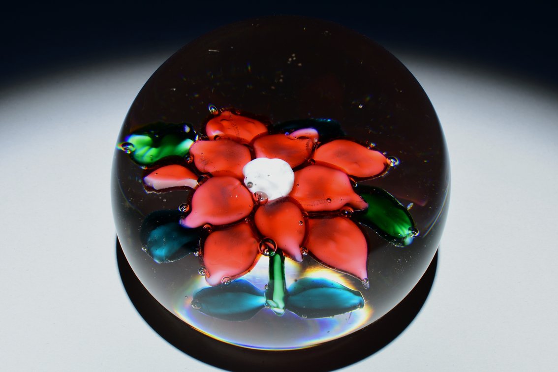 Union Glass Co. Red Flower Lampwork