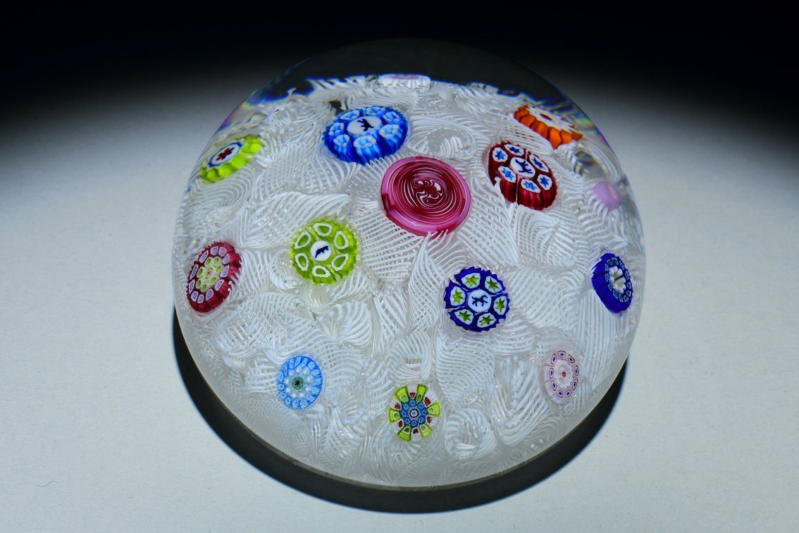 St. Louis Spaced Millefiori on Upset Muslin 1978