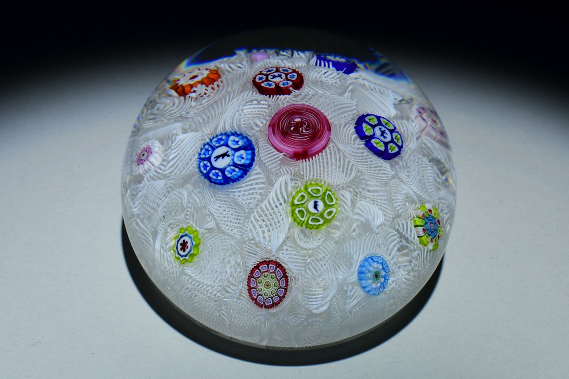 St. Louis Spaced Millefiori on Upset Muslin 1978