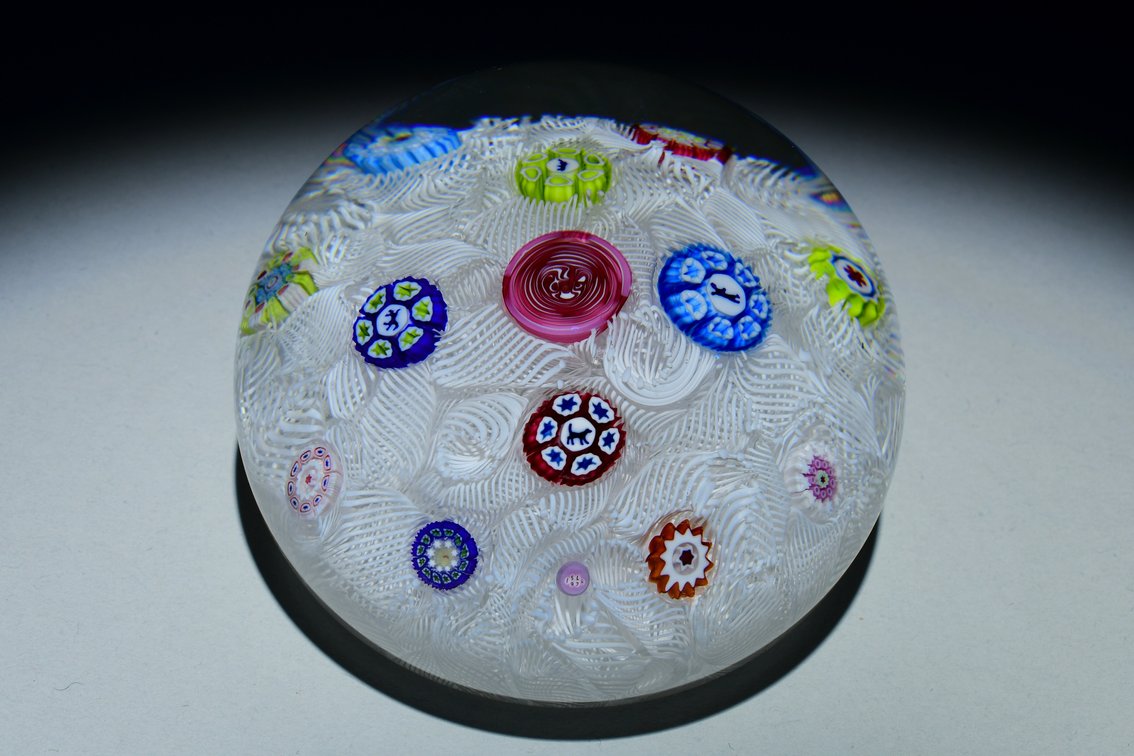 St. Louis Spaced Millefiori on Upset Muslin 1978