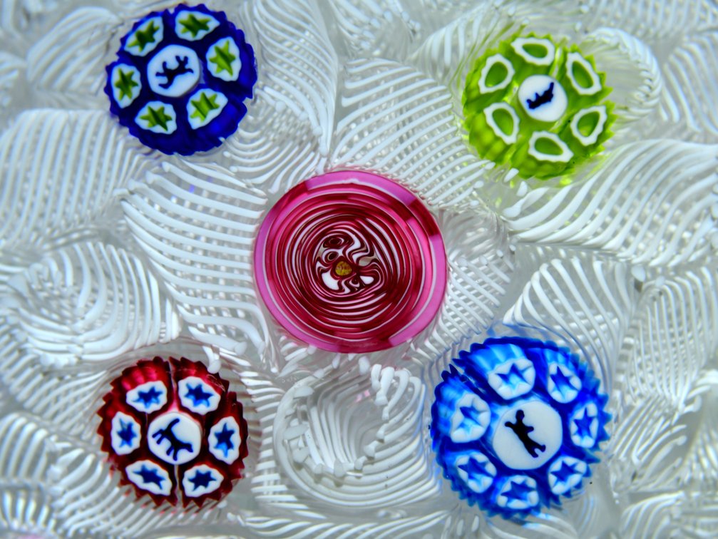 St. Louis Spaced Millefiori on Upset Muslin 1978