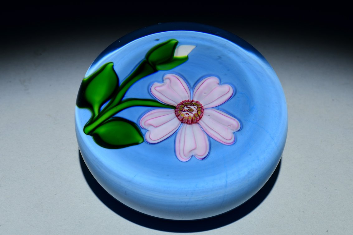 St. Louis Pink Flower Lampwork 1986