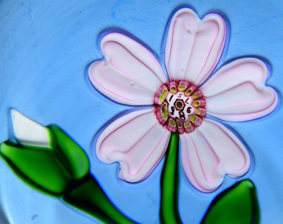 St. Louis Pink Flower Lampwork 1986