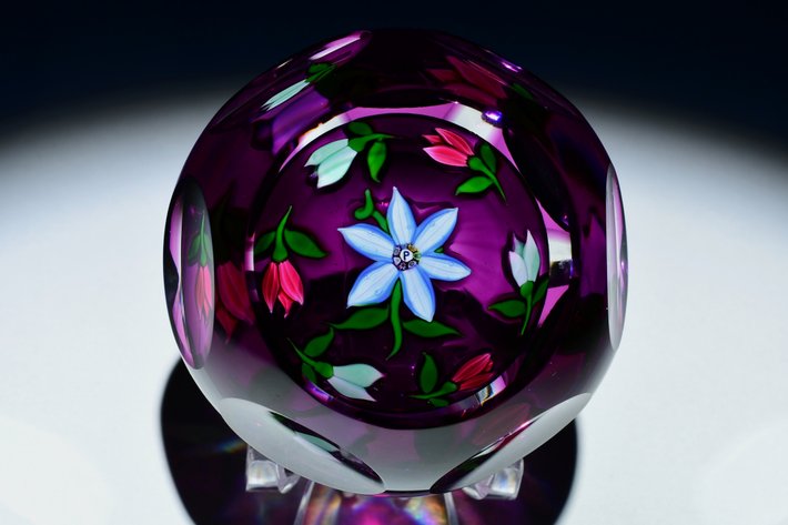 Perthshire Floral Lampwork Faceted Overlay