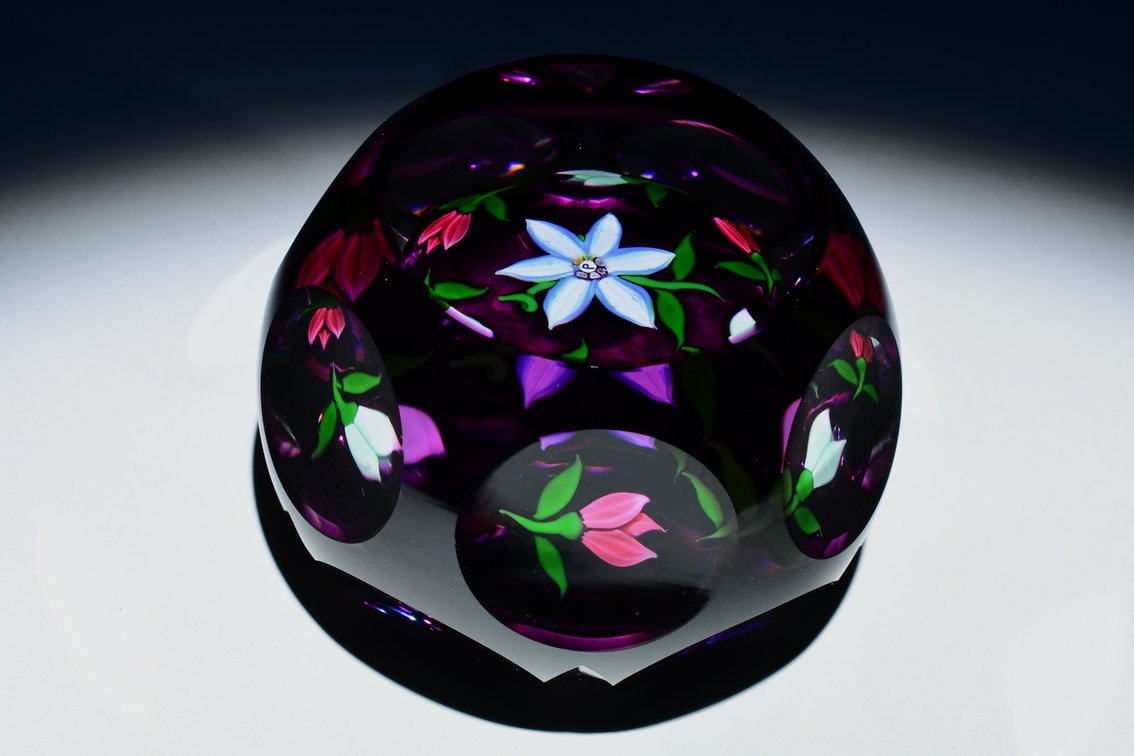 Perthshire Floral Lampwork Faceted Overlay