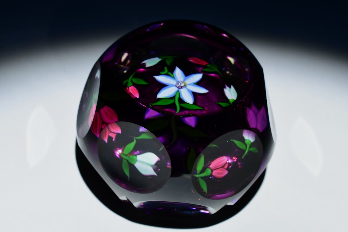 Perthshire Floral Lampwork Faceted Overlay