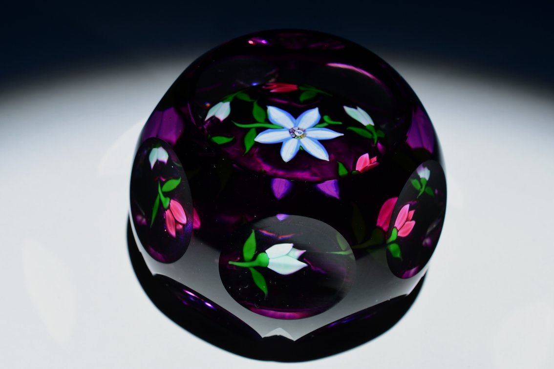 Perthshire Floral Lampwork Faceted Overlay