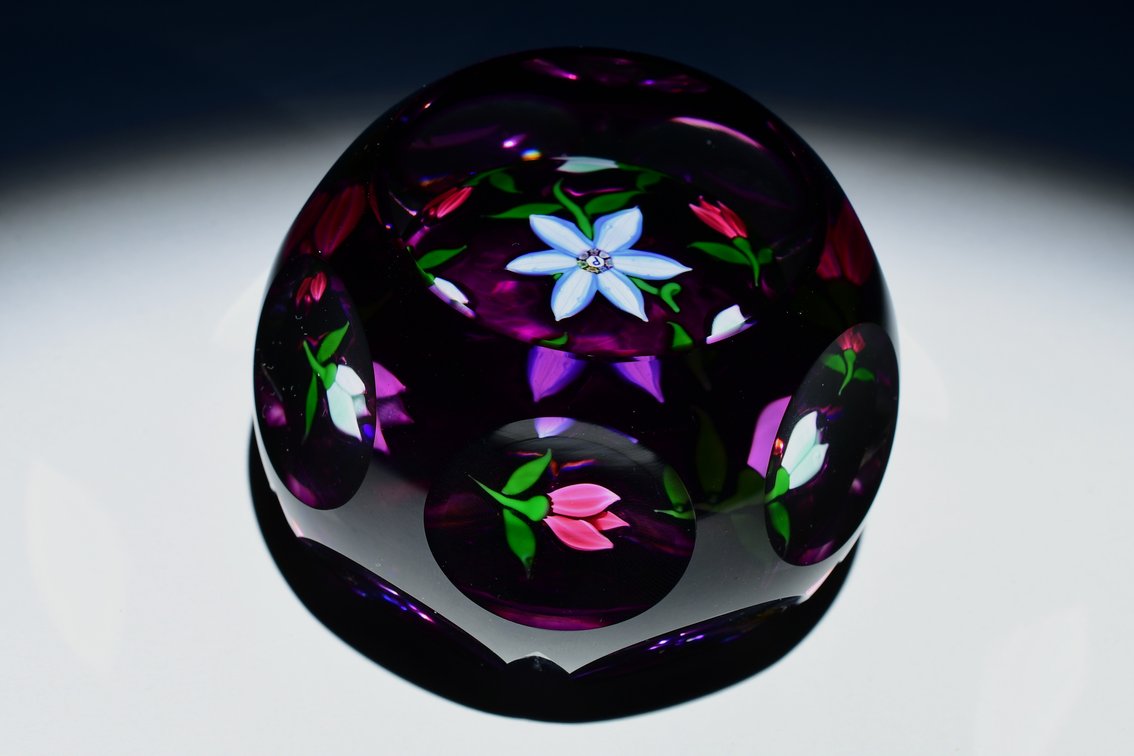Perthshire Floral Lampwork Faceted Overlay