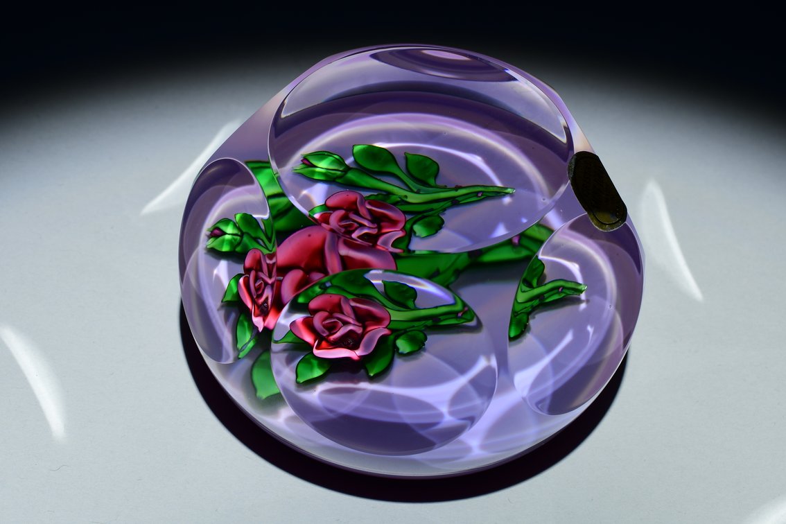 St. Louis Faceted Lampwork Rose 1978