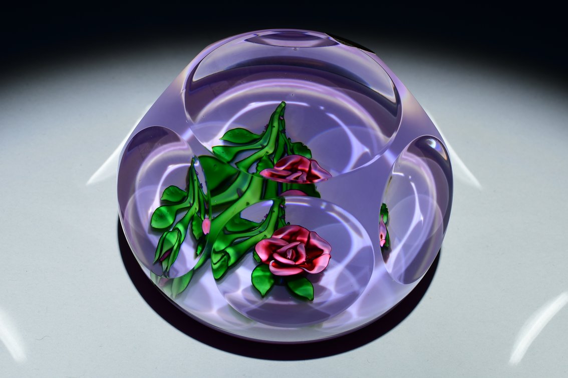 St. Louis Faceted Lampwork Rose 1978