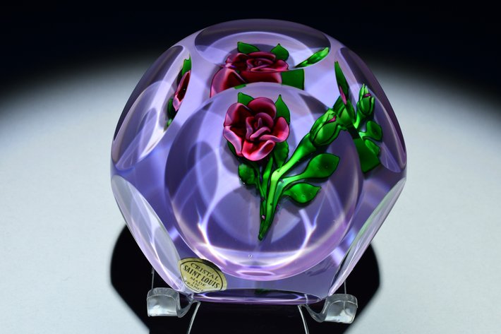 St. Louis Faceted Lampwork Rose 1978