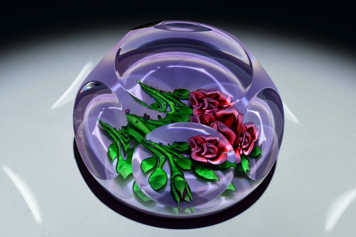 St. Louis Faceted Lampwork Rose 1978