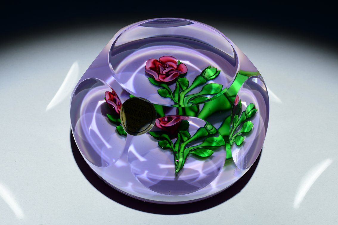 St. Louis Faceted Lampwork Rose 1978