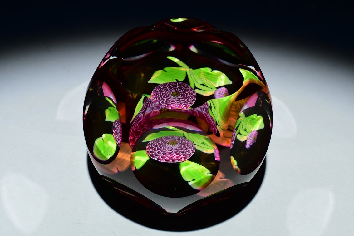 Perthshire Pom-Pom Ruby Overlay 1982