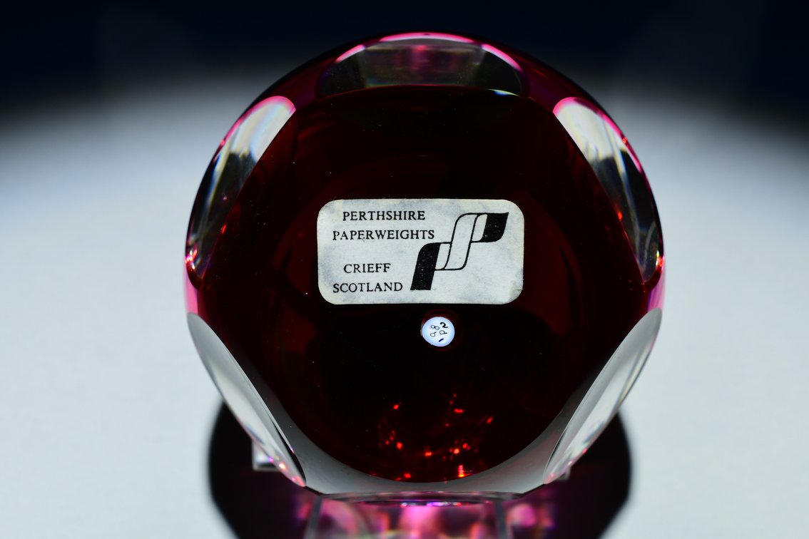 Perthshire Pom-Pom Ruby Overlay 1982