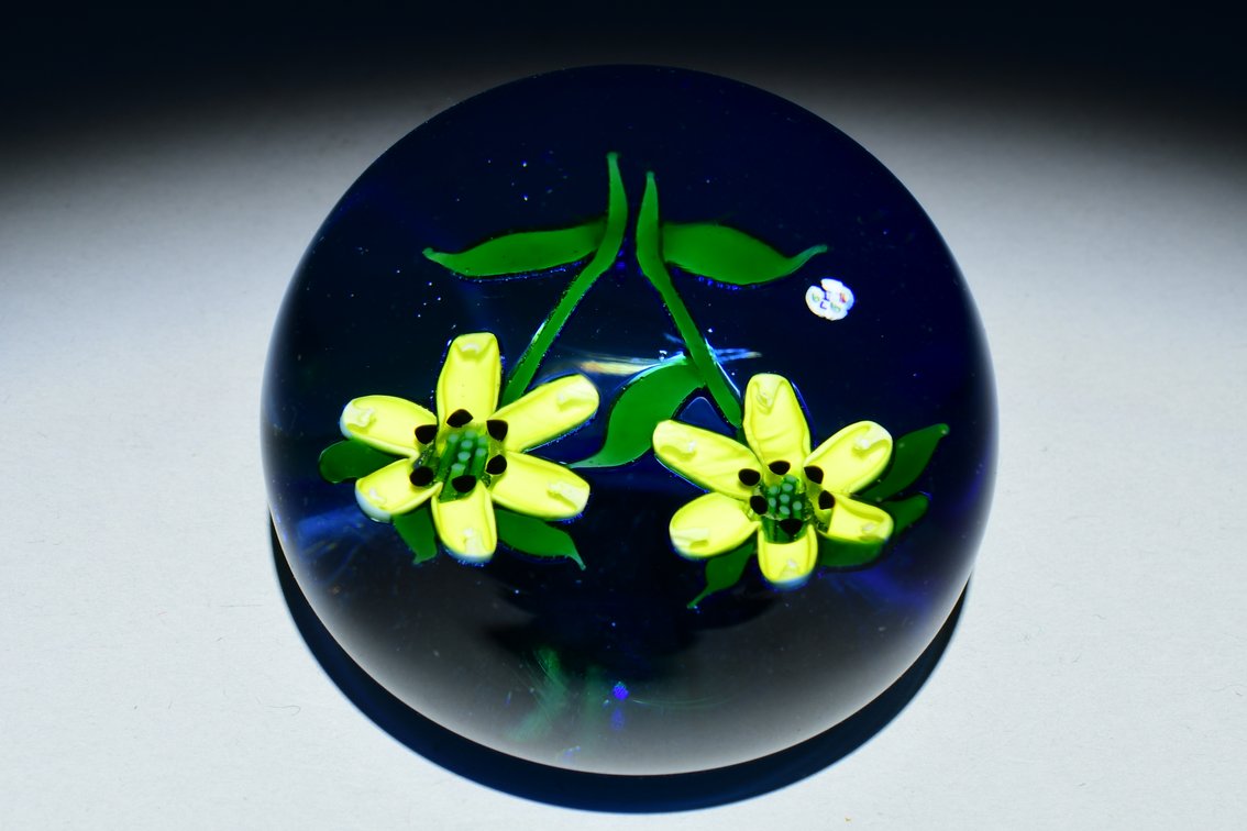 Jay Glass Yellow Flowers 1979