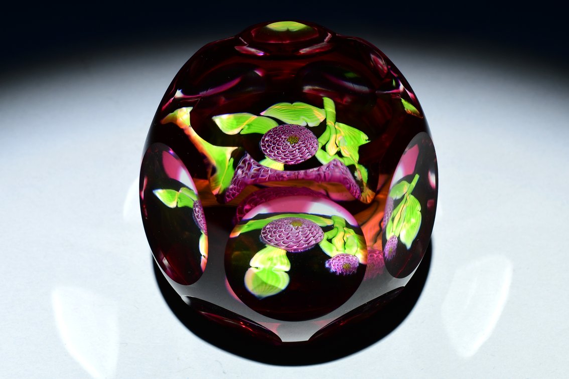 Perthshire Pom-Pom Ruby Overlay 1982