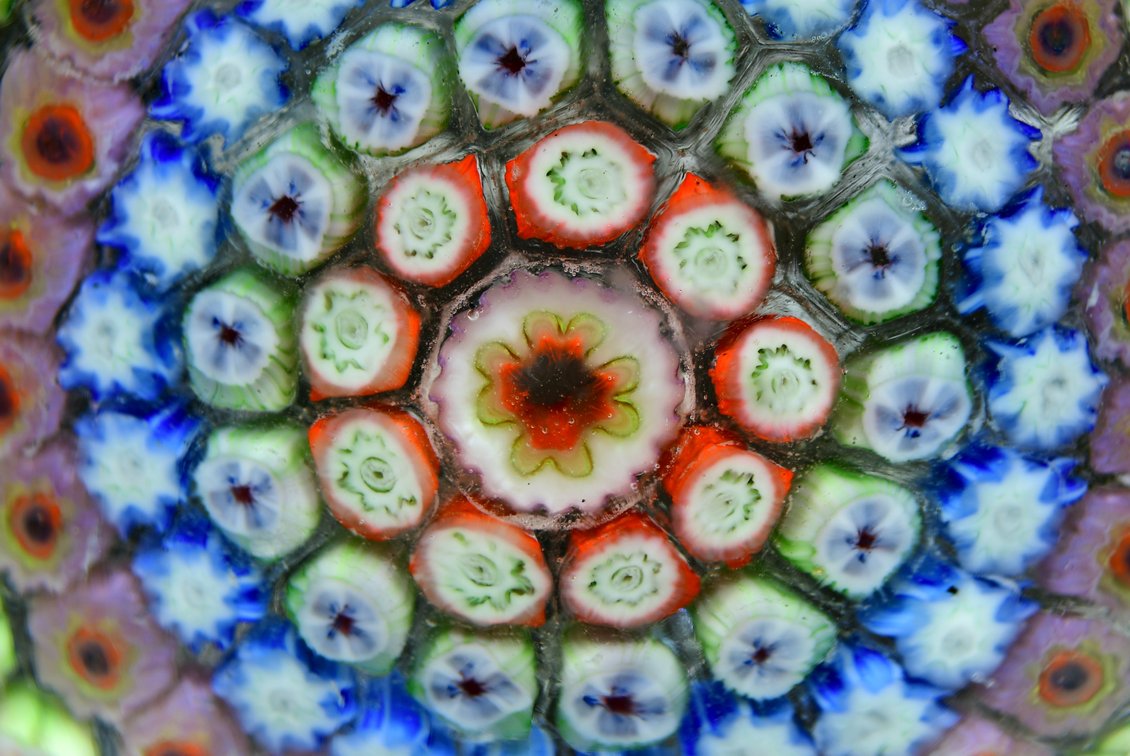 Concentric Millefiori in Stave Basket