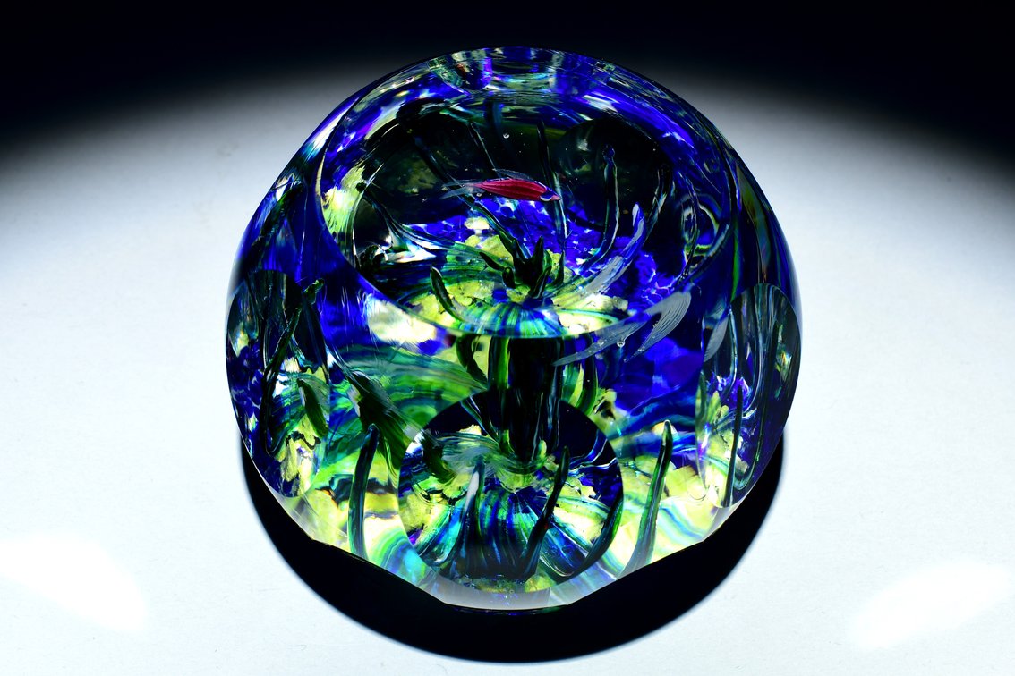 Perthshire Faceted Lampwork Aquarium 1980