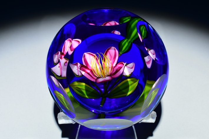 Perthshire Faceted Pink Flower Lampwork 1996