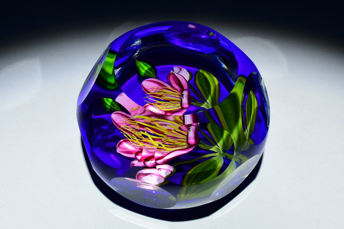 Perthshire Faceted Pink Flower Lampwork 1996