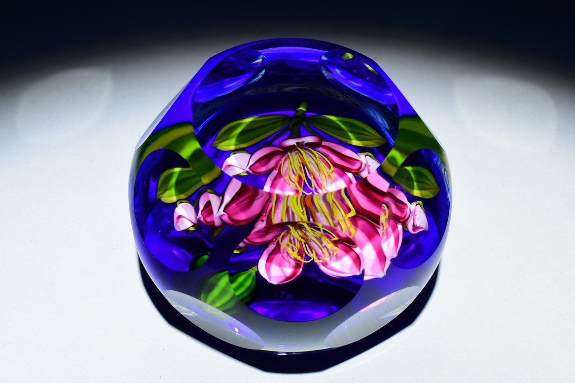 Perthshire Faceted Pink Flower Lampwork 1996