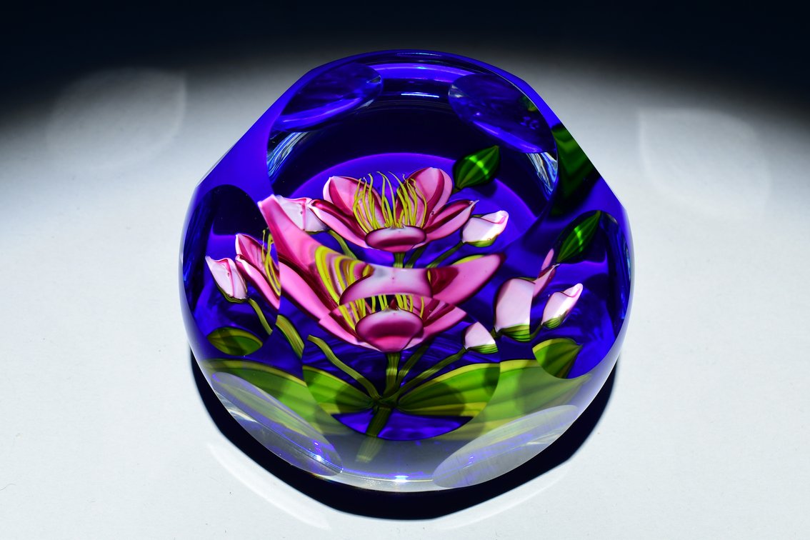 Perthshire Faceted Pink Flower Lampwork 1996