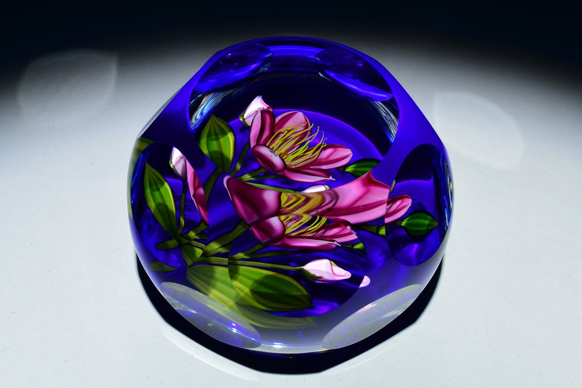 Perthshire Faceted Pink Flower Lampwork 1996