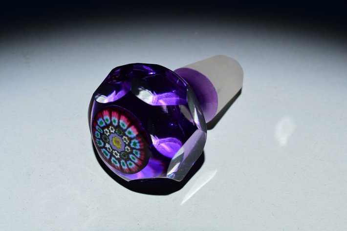 Perthshire Amethyst Overlay Millefiori Stopper
