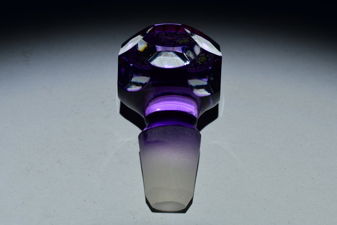 Perthshire Amethyst Overlay Millefiori Stopper