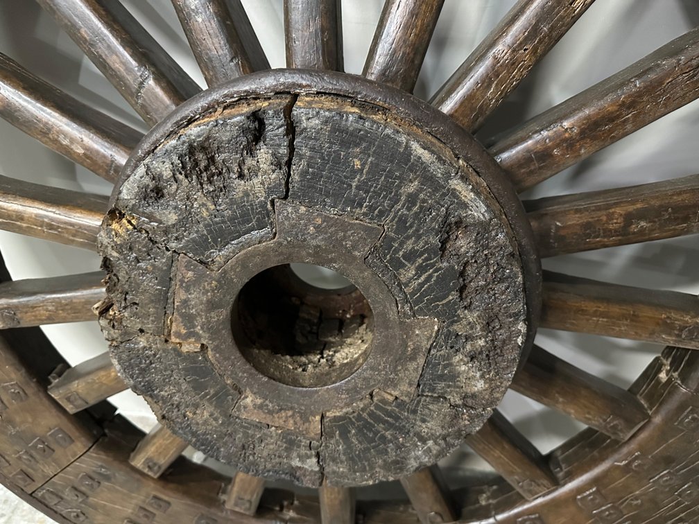 Chinese Ox Wagon Wheel Qing Dynasty, photo 15 of 15