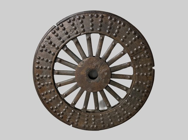 Chinese Ox Wagon Wheel Qing Dynasty