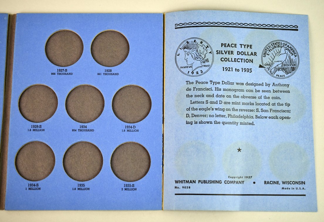 United States Peace Silver Dollars in Date Book, photo 4 of 8