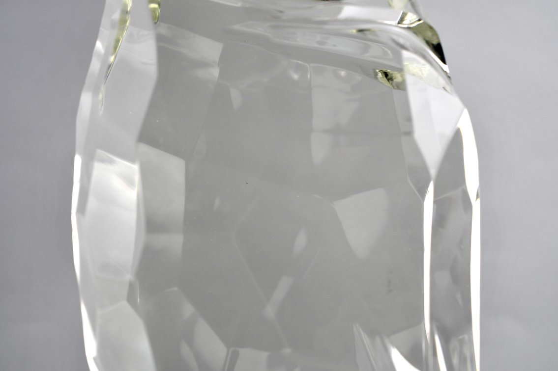 Murano Crystal Hand Chiseled Owl Sculpture, photo 3 of 23