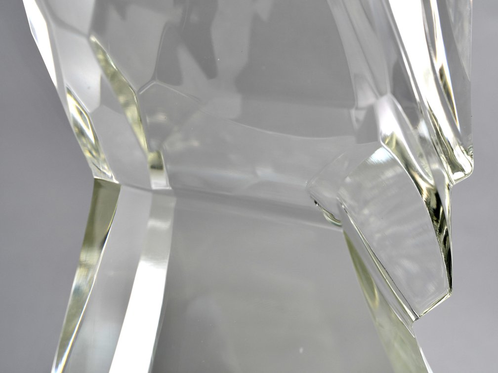 Murano Crystal Hand Chiseled Owl Sculpture, photo 4 of 23