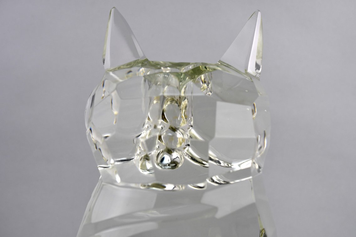 Murano Crystal Hand Chiseled Owl Sculpture, photo 11 of 23