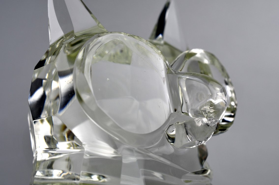 Murano Crystal Hand Chiseled Owl Sculpture, photo 19 of 23