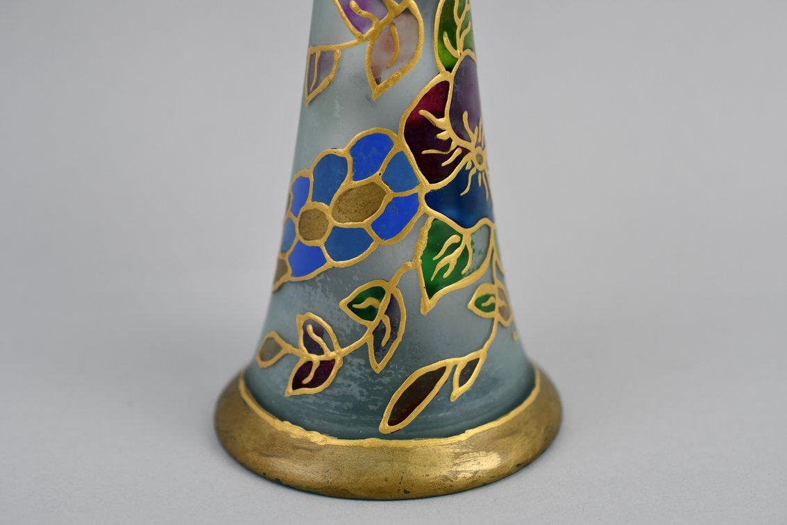 Vintage Enameled & Gilt Glass Pieces, photo 6 of 19