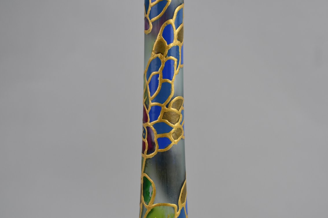 Vintage Enameled & Gilt Glass Pieces, photo 4 of 19