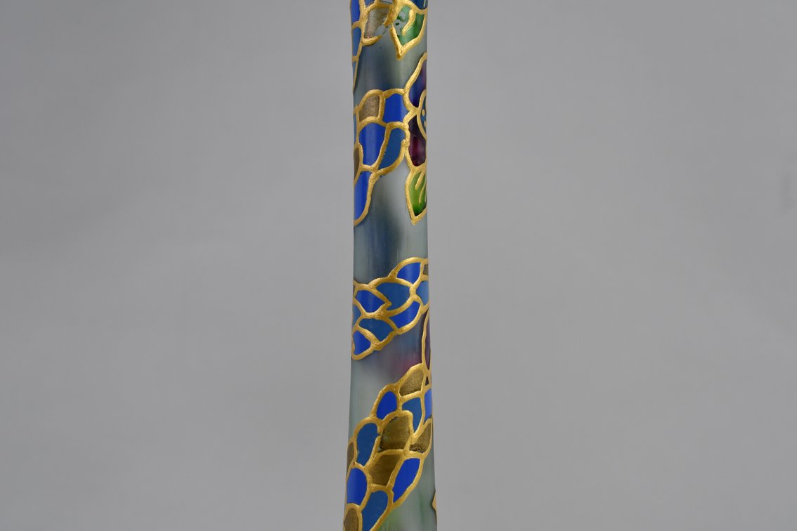 Vintage Enameled & Gilt Glass Pieces, photo 8 of 19