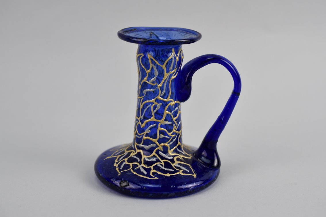 Vintage Enameled & Gilt Glass Pieces, photo 16 of 19