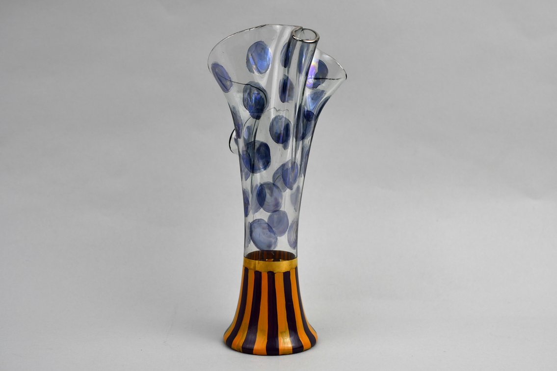 MacKenzie-Childs Hand-Blown Trumpet Vase 1993, photo 3 of 9